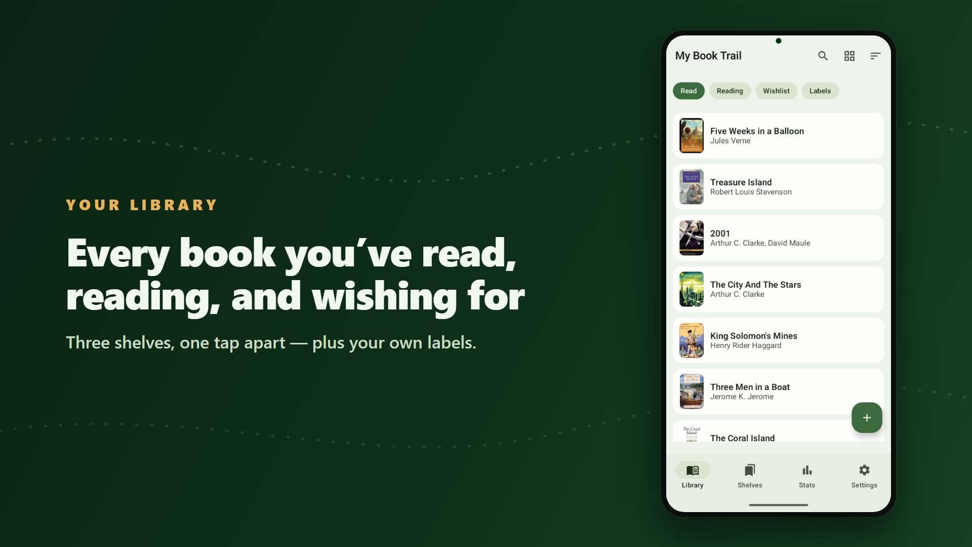 Your library — every book you've read, reading, and wishing for